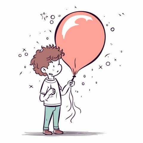 Cute little boy with a balloon in hand.