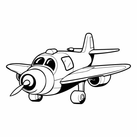 Airplane cartoon isolated on white background of airplane.