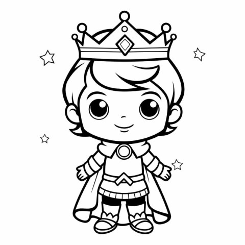 Coloring book for children: princess with crown.