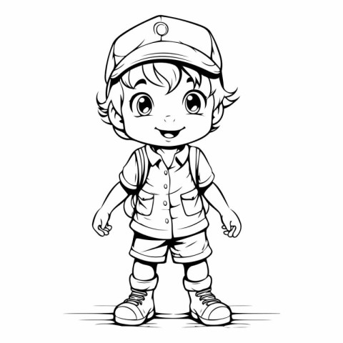 Cute little boy in a cap and uniform.