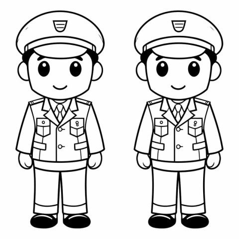 Policeman and policewoman in uniform.