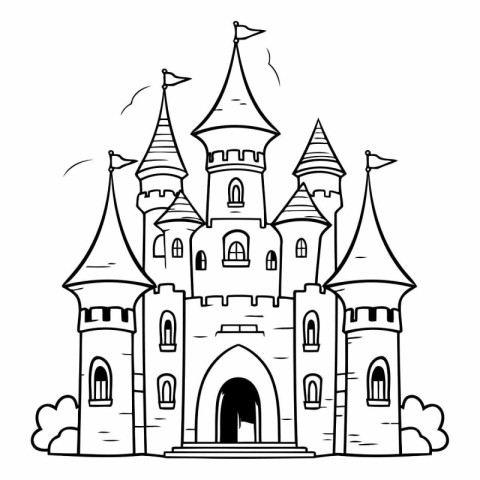 Castle design. Fairytale fantasy fairytale childhood and animal