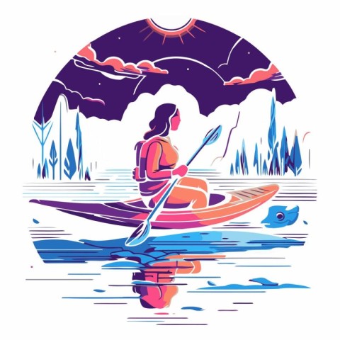 A girl in a kayak on the lake.