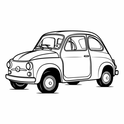 Retro car on a white background for your design