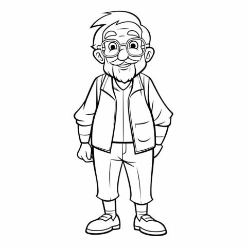 Grandfather Cartoon Character Mascot Vector Illustration for Col