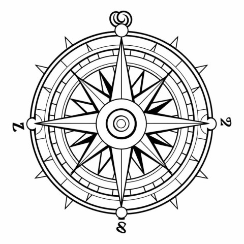 Compass icon. Outline illustration of compass vector icon for we