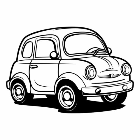 Retro car isolated on a white background for your design