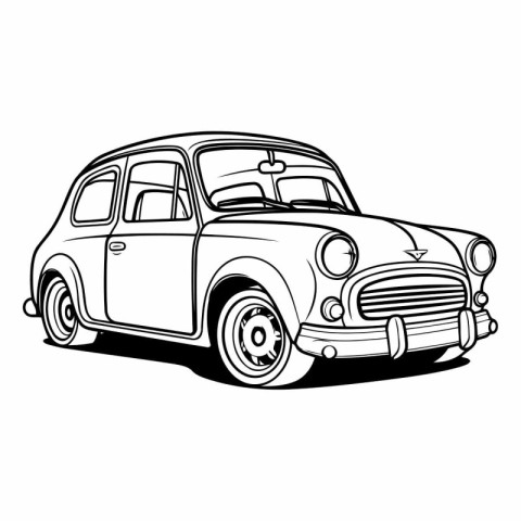 Retro car on a white background for your design