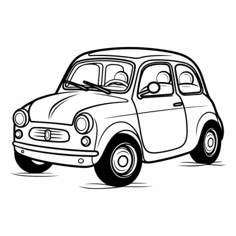 Retro car on a white background for your design