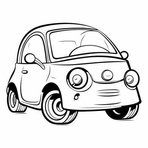 Retro car on a white background for your design