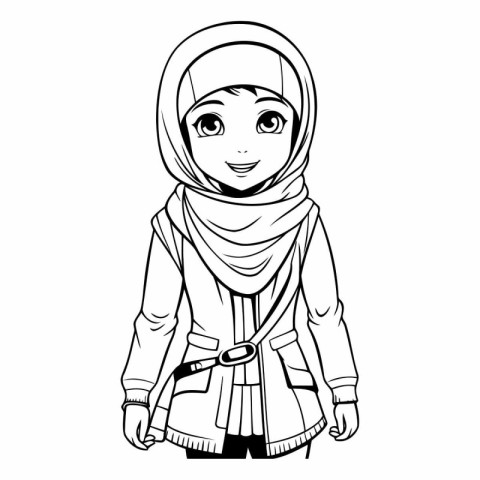 Muslim girl in traditional clothes of muslim girl in hijab.