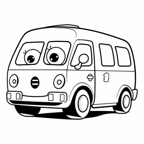 funny cartoon bus on a white background. eps