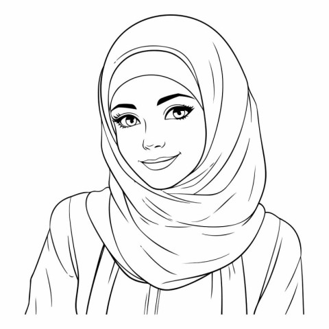 Portrait of beautiful muslim woman in hijab.