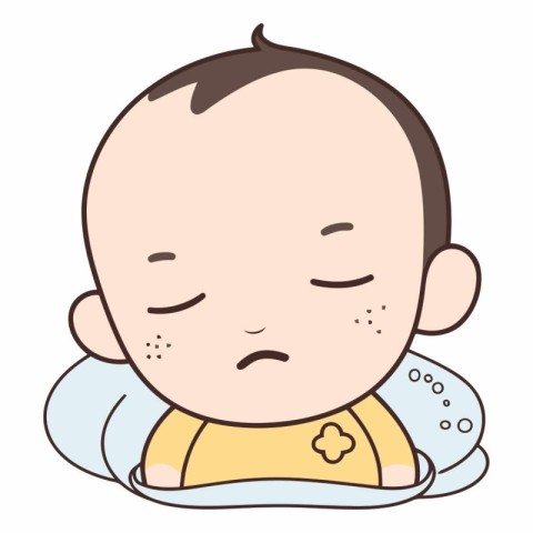 Illustration of a Baby Boy Crying and Wearing a Baby Clothes