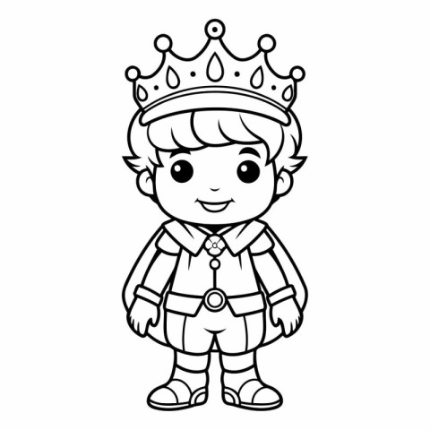 Cartoon prince. Coloring book for children.