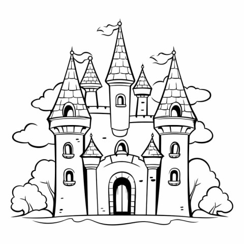 Castle icon design. Fairytale fantasy fairytale childhood and an