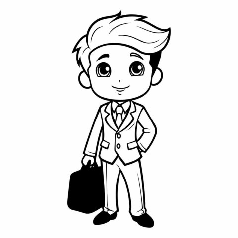 businessman with briefcase cartoon on white background vector il