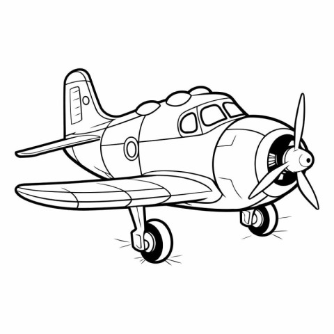 Vector illustration of an old airplane on a white background. Ca