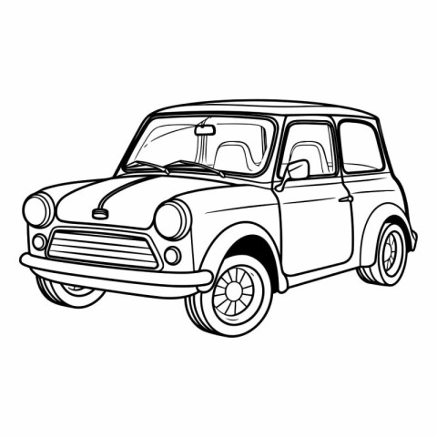 Retro car icon. Outline illustration of retro car vector icon fo