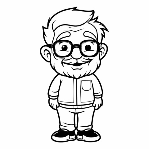 Grandfather Cartoon Mascot Character Vector Illustration. EPS10