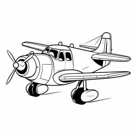 Cartoon airplane isolated on white background for your design