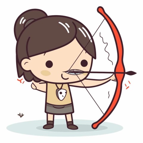 Cute girl with bow and arrow of a girl with bow and arrow.