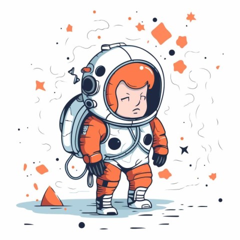 Astronaut in space suit of cartoon character.