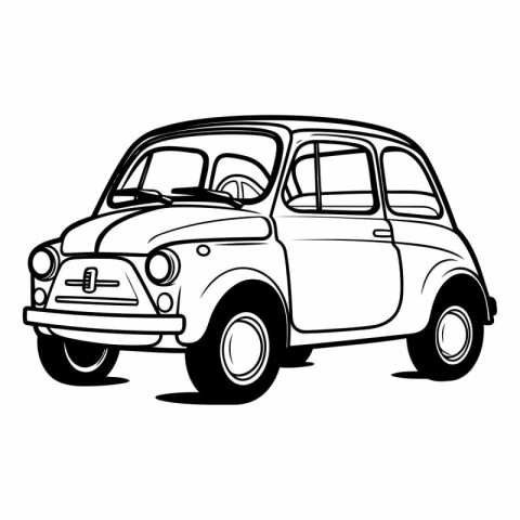 Retro car on a white background for your design