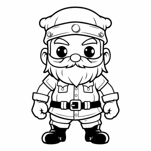 Mascot Illustration of a Pirate Captain or Papa Noel Character