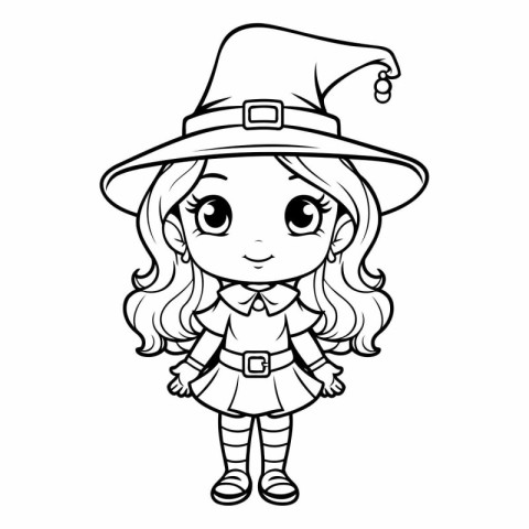 Coloring Page Outline of a Cute Leprechaun Girl