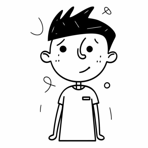 Illustration of a boy in a t-shirt with a smile