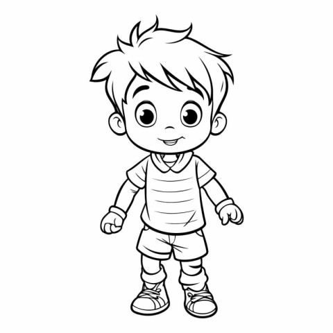 Cute little boy. Coloring book for children.