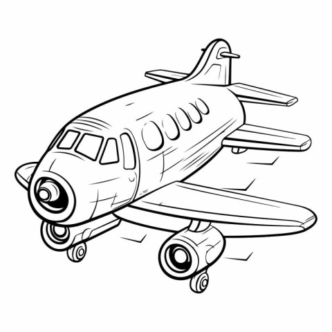 Airplane icon. Hand drawn illustration of airplane vector icon f