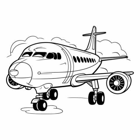 Airplane cartoon vector illustration isolated on white backgroun