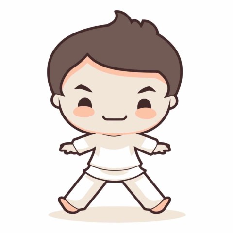 Karate boy - Cute Cartoon karate boy Vector illustration.