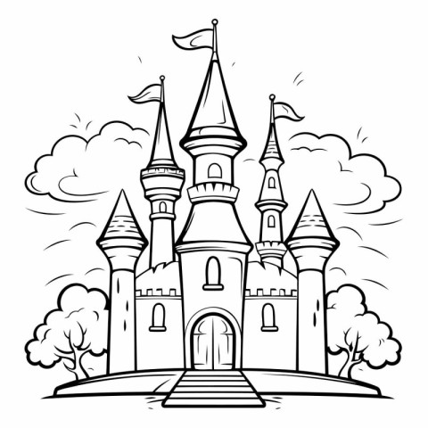 illustration of a castle on a white background. sketch for your