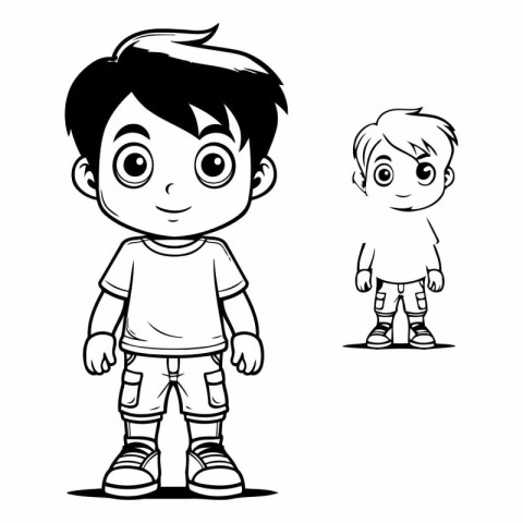 Vector illustration of a boy and a boy on a white background.