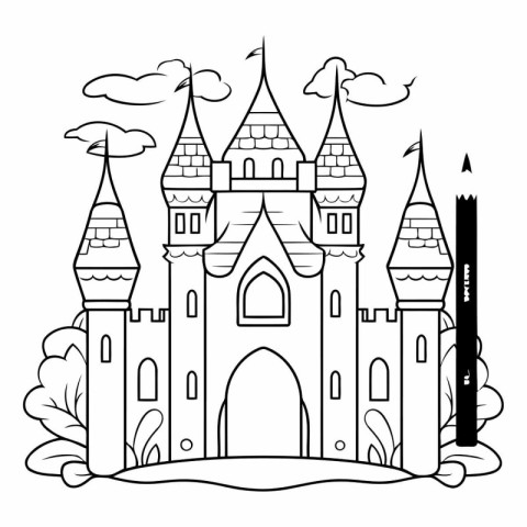 Fairytale castle. Coloring book for children