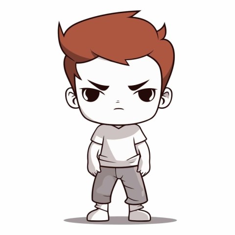 Angry Little Boy - Cartoon Vector IllustrationÃ¯Â»Â¿