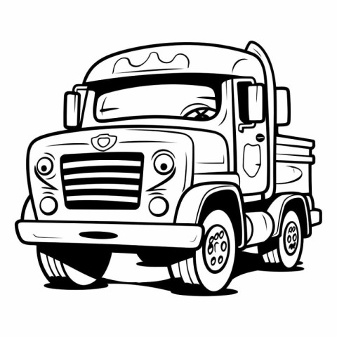 Truck icon of a truck on white background.