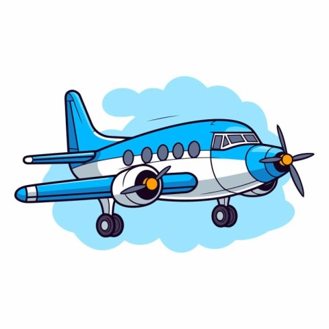 Airplane icon. Cartoon illustration of airplane vector icon for