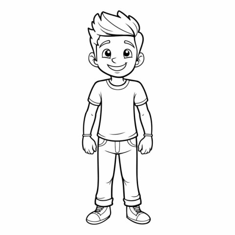 cute little boy cartoon vector illustration graphic design vecto