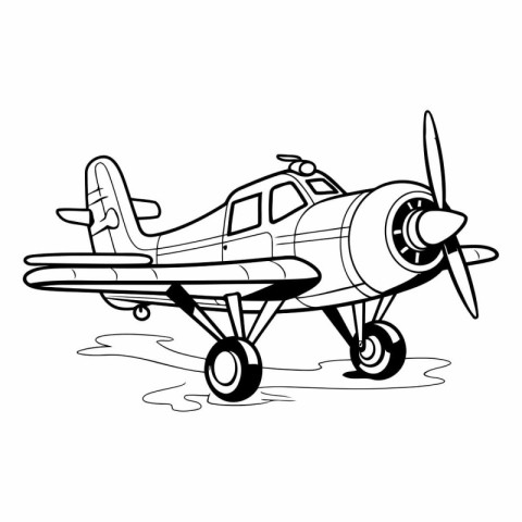 Airplane vector illustration isolated on white background. Hand