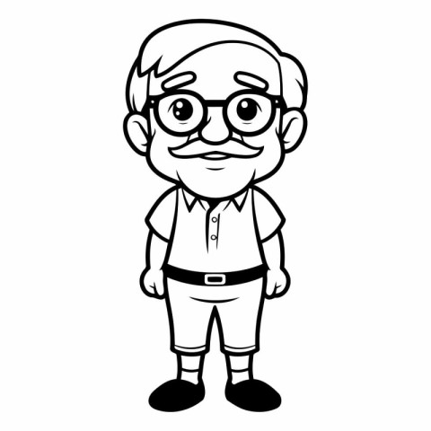 Grandfather Cartoon Mascot Character Vector Illustration. EPS10