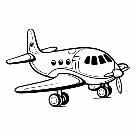 Airplane icon of a plane in cartoon style.