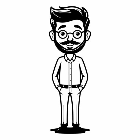 Hipster man cartoon vector illustration graphic design vector il