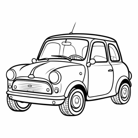 Retro car on a white background for your design