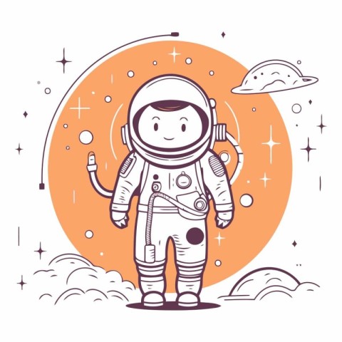 Astronaut in outer space for your design.