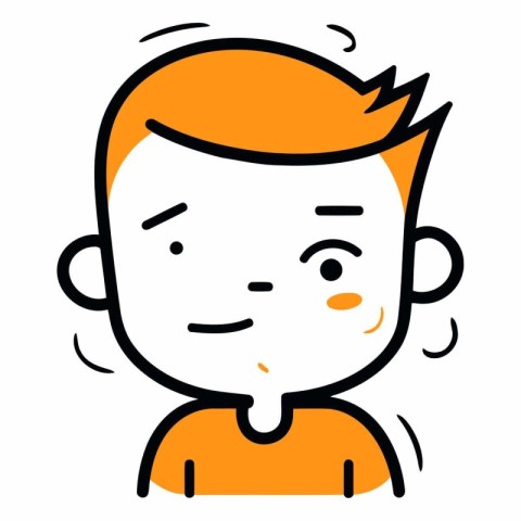 Cartoon illustration of a boy with a sad face. Vector.