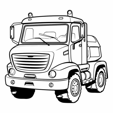 Vector illustration of a pick-up truck on a white background.